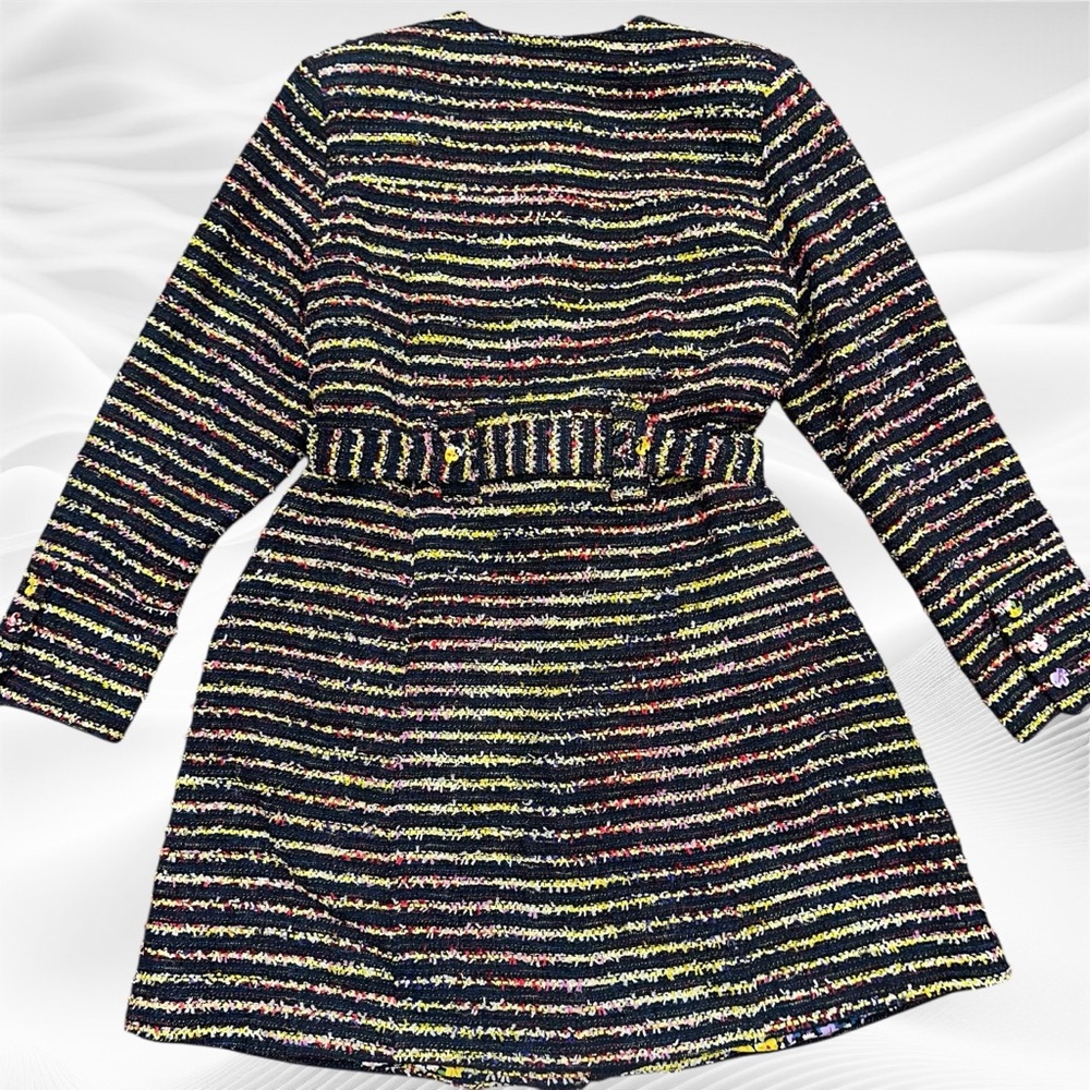 CABI Headline Topper Tweed Multicolor Stripe Coat‎ size 14 - Picture 3 of 10